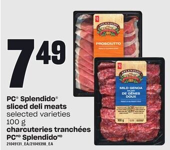 Independent Grocer Pc® splendido® sliced deli meats, 100 g offer
