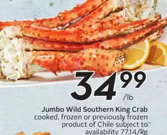 Sobeys Jumbo wild southern king crab offer