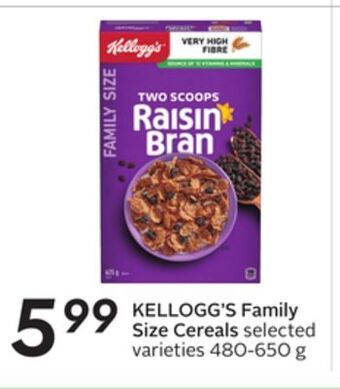Sobeys Kellogg's family size cereals offer