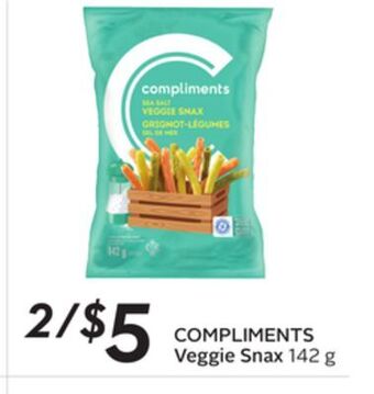 Sobeys Compliments veggie snax offer