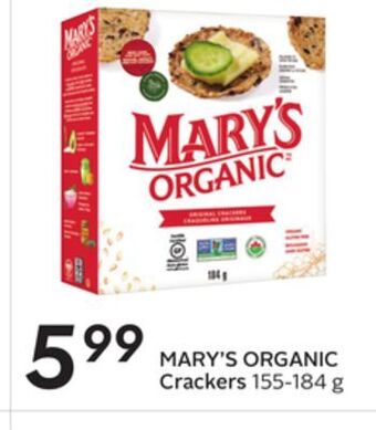 Sobeys Mary's organic crackers offer
