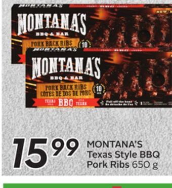 Sobeys Montana's texas style bbq pork ribs offer