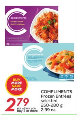 Sobeys Compliments frozen entrées offer