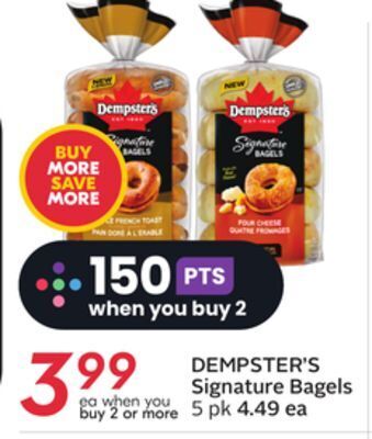 Sobeys Dempster's signature bagels offer