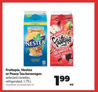 Real Canadian Superstore Fruitopia, nestea or peace tea beverages, 1.75 l offer