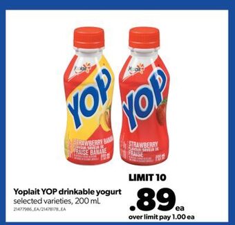 Yoplait yop drinkable yogurt, 200 ml
