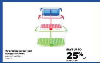 Real Canadian Superstore Pc® produce keeper food storage containers offer