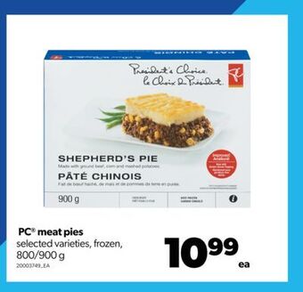 Real Canadian Superstore Pc® meat pies, 800/900 g offer