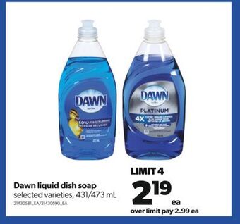 Real Canadian Superstore Dawn liquid dish soap, 431/473 ml offer