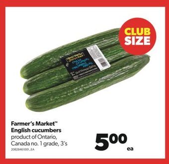 Real Canadian Superstore Farmer's market™ english cucumbers, 3's offer