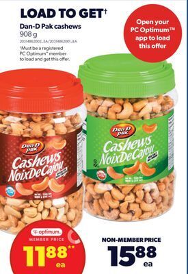 Real Canadian Superstore Dan-d pak cashews, 908 g offer