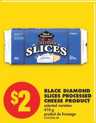 No Frills Black diamond slices processed cheese product, 410 g offer