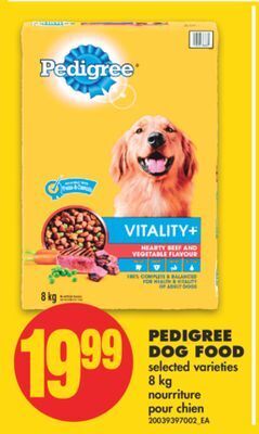 No Frills Pedigree dog food, 8 kg offer