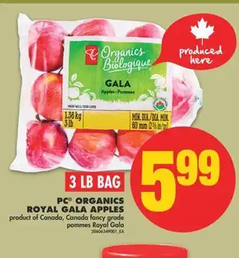 No Frills Pc® organics royal gala apples, 3 lb bag offer