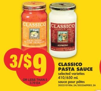 No Frills Classico pasta sauce, 410/650 ml offer