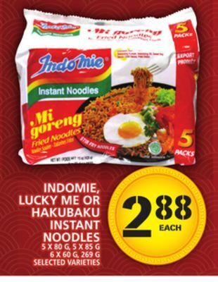 Food Basics Indomie, lucky me or hakubaku instant noodles offer