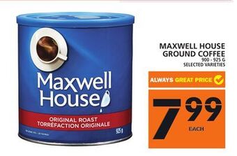 Food Basics Maxwell house ground coffee offer