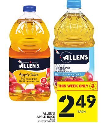 Food Basics Allen's apple juice offer