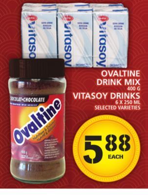 Food Basics Ovaltine drink mix or vitasoy drinks offer