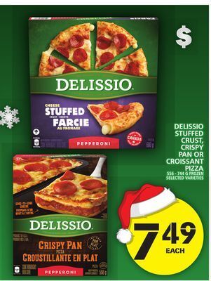 Food Basics Delissio stuffed crust, crispy pan or croissant pizza offer