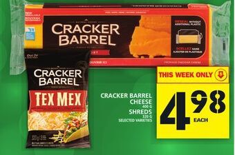 Food Basics Cracker barrel cheese or shreds offer