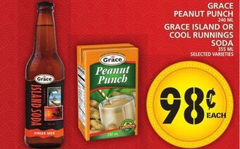 Food Basics Grace peanut punch or grace island or cool runnings soda offer