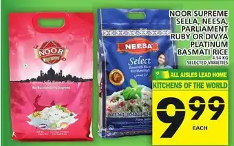 Food Basics Noor supreme sella, neesa, parliament ruby or divya platinum basmati rice offer