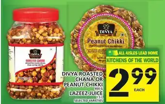 Food Basics Divya roasted chana or peanut chikki or lazeez juice offer