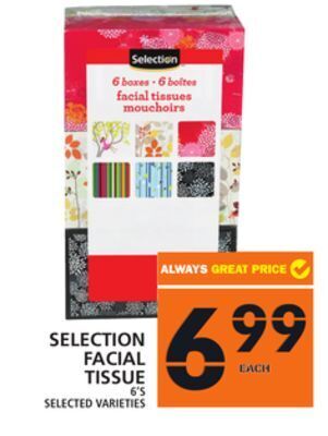 Food Basics Selection facial tissue offer
