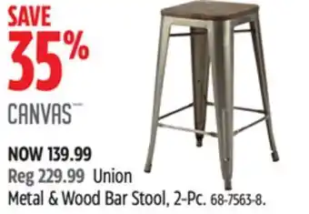Canadian Tire Canvas union metal & wood bar stool, 2-pc offer