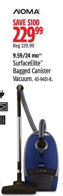 Canadian Tire Noma surfaceelite bagged canister vacuum offer