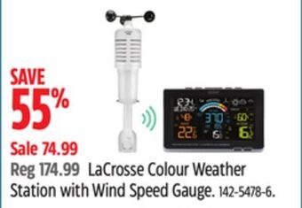 Canadian Tire Lacrosse colour weather station with wind speed gauge offer