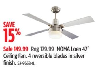 Canadian Tire Noma loen 42" ceiling fan offer
