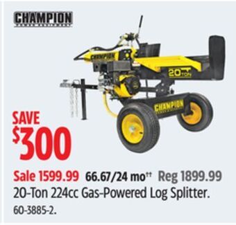 Canadian Tire Champion 20-ton 224cc gas-powered log splitter offer