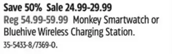 Canadian Tire Monkey smartwatch or bluehive wireless charging station offer