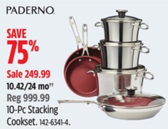 Canadian Tire Paderno stackable stainless steel cookware set, 10-pc offer