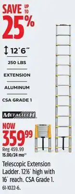 Canadian Tire Metaltech telescopic extension ladder offer