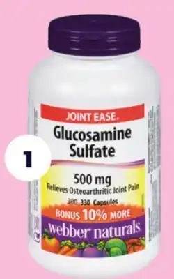 Real Canadian Superstore Webber naturals glucosamine and sulfate, 500 mg offer