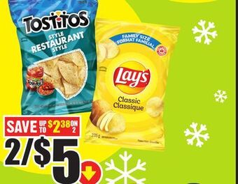 Chalo FreshCo Lay's potato chips 177-235 g or poppables 130 g tostitos 205-300 g offer