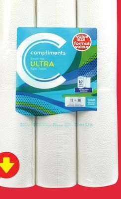 Chalo FreshCo Compliments paper towels 12 = 18 rolls offer