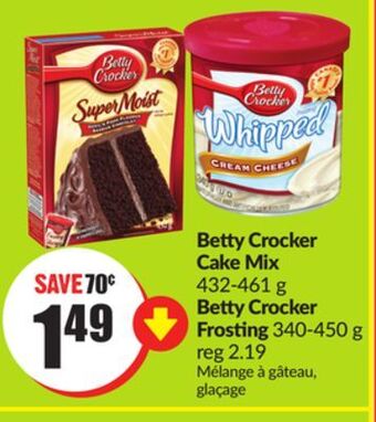 Chalo FreshCo Betty crocker cake mix 432-461 g betty crocker frosting 340-450 g offer