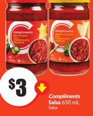 Chalo FreshCo Compliments salsa 650 ml offer