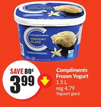 Chalo FreshCo Compliments frozen yogurt 1.5 l offer