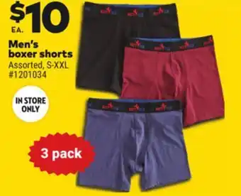 Giant Tiger Men's boxer shorts offer