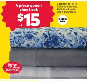 Giant Tiger 4 piece sheet set offer