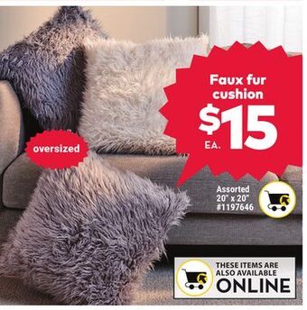 Giant Tiger Faux fur cushion offer