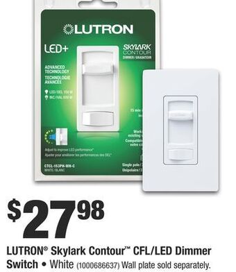 Home Depot Lutron® skylark contour™ cfl/led dimmer switch offer