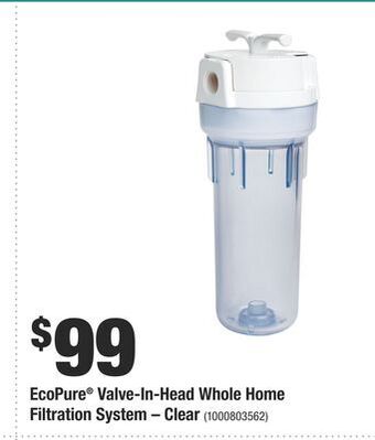 Home Depot Ecopure® valve-in-head whole home filtration system – clear offer
