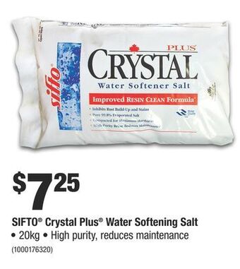 Home Depot Sifto® crystal plus® water softening salt offer