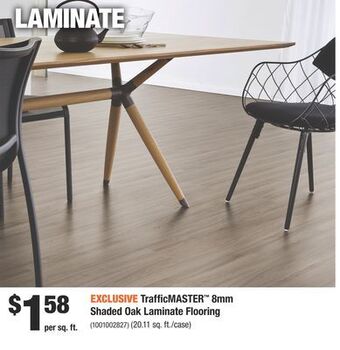Home Depot Trafficmaster® 8mm shaded oak laminate flooring offer